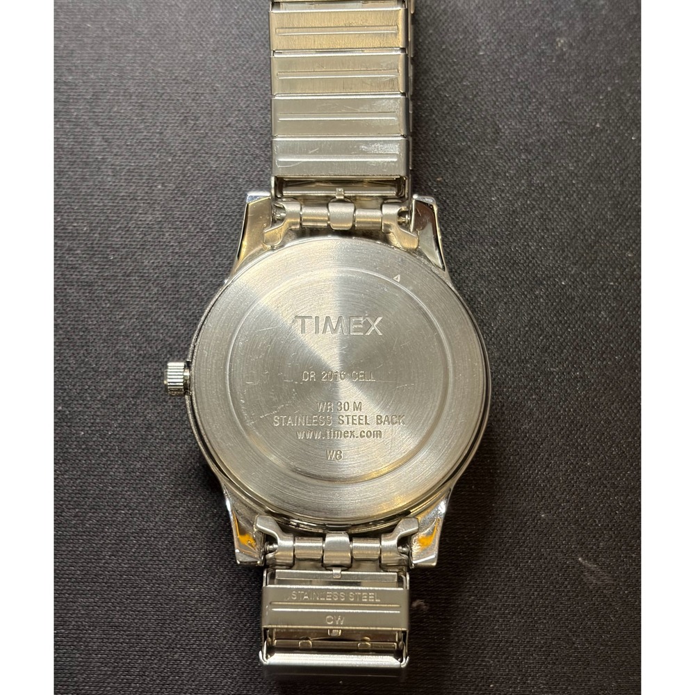 Timex Indiglo Watch Mens OS Two-Tone Grey Dial Day Date Classic Timepiece - Picture 5 of 5